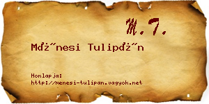 Ménesi Tulipán névjegykártya